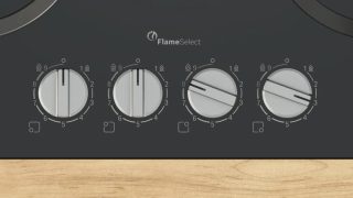 Bosch PPH6A6I10 газов плот, 4 зони, wok горелка, 9 нива на мощност, FlameSelect, лесно почистване, метални копчета, черен, flush, 60 см