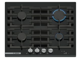 Bosch PRP6A6H40 Газов плот, SER8, 4 зони, 9 нива на мощност, FlameSelect, Smart Hood Automatic, Touch control, Easy cleaning, черен, 60 cm