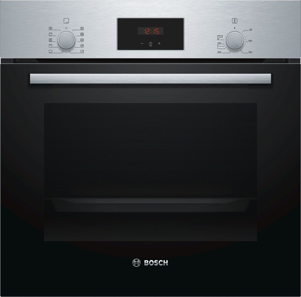 Вградена фурна Bosch HBF154BS0, 3D горещ въздух, EcoClean Direct, 66л