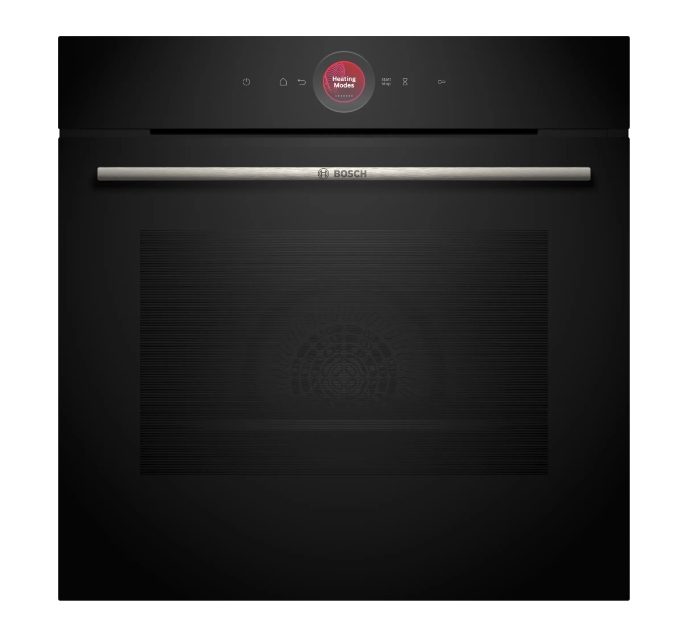 Bosch HBG7341B1 SER8 Вградена фурна 60 x 60 см, 71 л, TFT сензорен дисплей, цифров контролен пръстен, Hotair Gentle, функция Air Fry, A+, Eco Clean Direct, Oven Assistant, Home Connect, черен