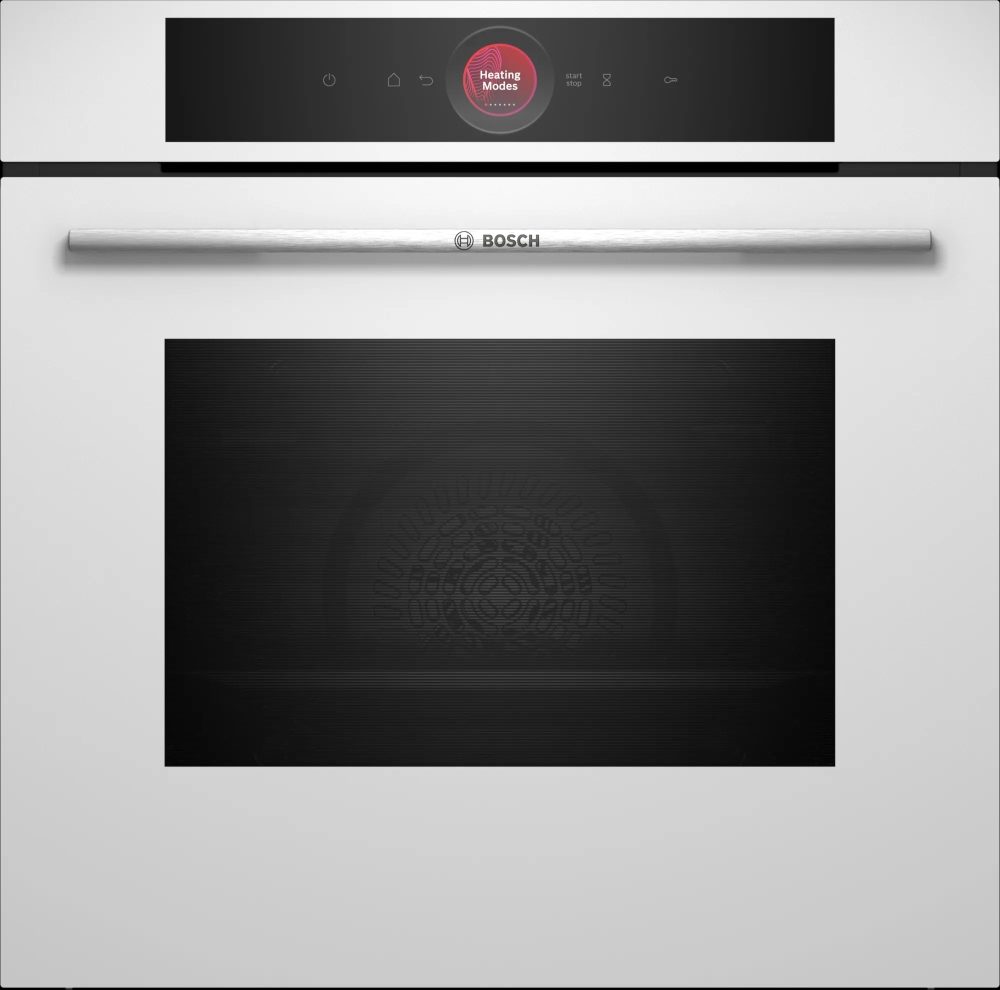Bosch HBG7341W1, SER8, Вградена фурна 60 x 60 cm, 71 l, TFT сензорен дисплей, Дигитален контролен пръстен, Hotair Gentle, функция Air Fry, A+, Eco Clean Direct, Oven Assistant, Home Connect, Бял