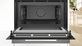 Bosch CMG7361B1 SER8 Компактна комбинирана микровълнова фурна, EcoClean заден панел, 20 HM, TFT сензорен дисплей