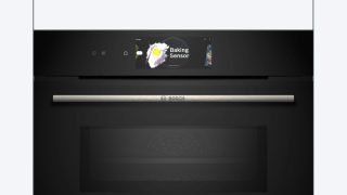 Bosch CMG778NB1, SER8 Компактна вградена фурна с микровълнова функция, 60 x 45 cm, 45 l, 900W, Цифров контролен пръстен, 4D горещ въздух, Hotair Gentle, функция Air Fry, Home Connect, Черен