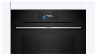 Bosch HRG7784B1, SER8, Вградена парна фурна 60 x 60 cm, 71 l, TFT сензорен дисплей, Цифров контролен пръстен, 4D горещ въздух, Air fry, Added steam, Пиролиза+Хидролиза, Oven Assistant, Месна сонда, A+, HC, Черен