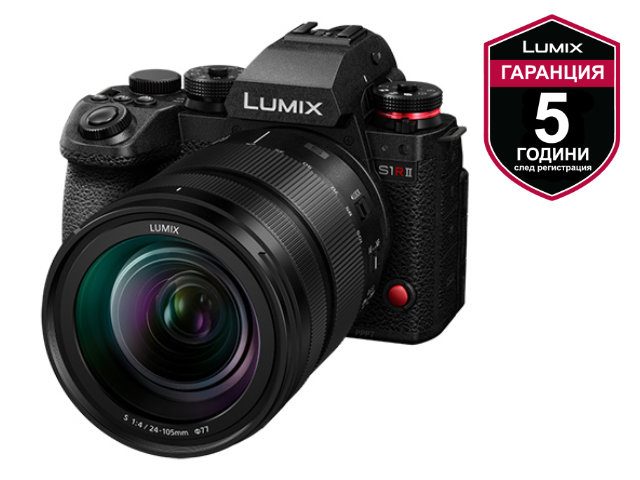 Фотоапарат Panasonic Lumix S1R II, с обектив S 24-105 мм / F4