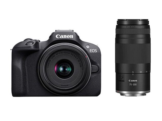 Фотоапарат Canon EOS R100 с обективи RF-S 18-45mm и 75-300mm