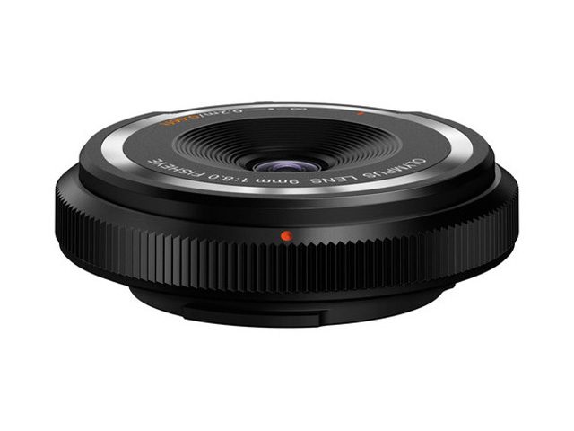 Обектив Olympus ZD MICRO 9mm f/8 Fisheye Body Cap Lens, Черен