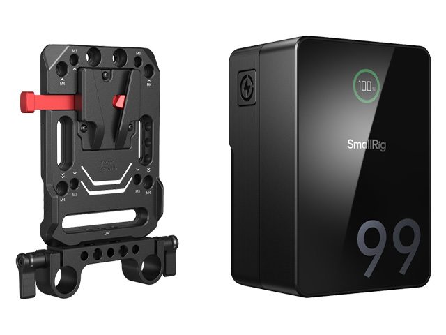 Батерия SmallRig 4292 VB99 Mini Pro V-Mount в комплект с пластина за монтаж 3016 Battery Plate V-Mount w Rod Clamp