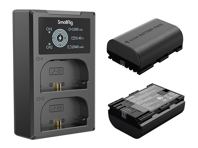 Комплект зарядно и две батерии SmallRig 3821 еквивалент на Canon LP-E6NH