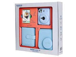 Комплект за моментални снимки FujiFilm Instax Mini 12, пастелно синьо