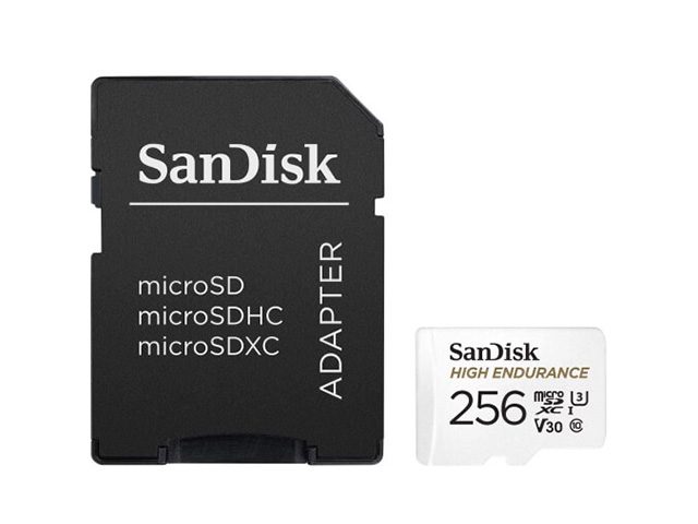 Карта памет SanDisk 256GB High Endurance Video microSDHC Card with Adapter for Dash Cam and Home