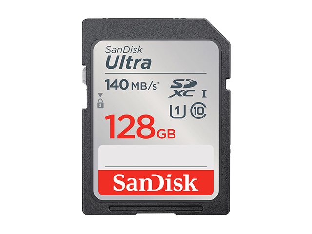 Карта памет SanDisk 128GB Ultra SDXC, 140MB/s, UHS-I, C10, U1, Full HD