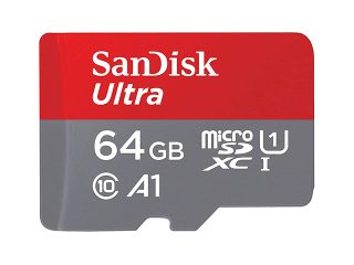 Карта памет SanDisk Ultra microSDXC 64GB 140MB/s, Class10, A1 UHS-I и адаптер