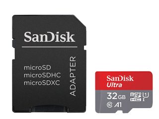 Карта памет SanDisk Ultra microSDHC 32GB 120MB/s, Class10, A1 UHS-I и адаптер