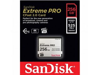 Карта памет SanDisk 256GB CFast 2.0 Extreme Pro, 525MB/s