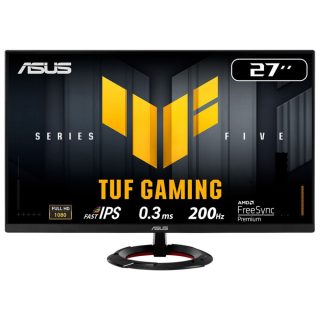 Asus TUF Gaming VG279Q5R Gaming Monitor, 27-инчов, Full HD (1920x1080), 200Hz, Fast IPS, ELMB, 0.3ms GTG (мин.), стерео високоговорители, DisplayWidget Center, AI Visual, черен