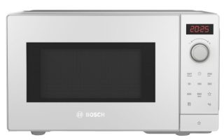 Bosch FFL023MW0, SER2, Свободностояща микровълнова печка, 800 W, 20 л, 5 степени на мощност, 27 см стъклена въртяща се чиния, AutoPilot 7, бяло