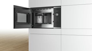 Bosch BFL554MS0 SER6; Comfort; Вградена микровълнова печка, 25 л, AutoPilot 7, LED подсветка, лява панта, инокс