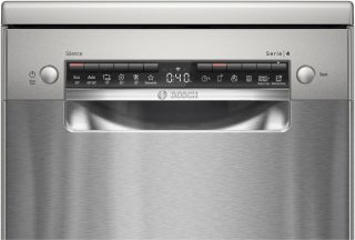 Bosch SPS4EMI62E SER4 Свободностояща съдомиялна 45 см, D, EcoDry, 6.7 л, 10 комплекта, 6p/5o, 45dB(A), Silence 42dB, 3-то чекмедже, Rackmatic, Inox, Home Connect