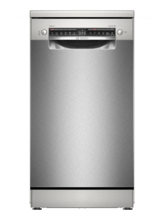 Bosch SPS4EMI62E SER4 Свободностояща съдомиялна 45 см, D, EcoDry, 6.7 л, 10 комплекта, 6p/5o, 45dB(A), Silence 42dB, 3-то чекмедже, Rackmatic, Inox, Home Connect