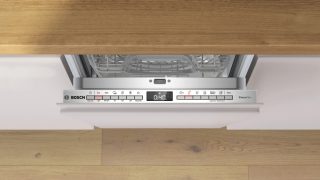 Bosch SPV4HMX12E, SER4, напълно вграждаема съдомиялна 45cm, D, 8,9л, 10 комплекта, 6 програми/5 опции, 44dB(B), Silence 43dB, 3-то чекмедже Vario, R2, Auto програма, Rackmatic, Home Connect