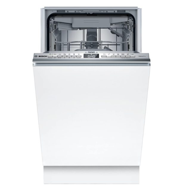 Bosch SPV4HMX12E, SER4, напълно вграждаема съдомиялна 45cm, D, 8,9л, 10 комплекта, 6 програми/5 опции, 44dB(B), Silence 43dB, 3-то чекмедже Vario, R2, Auto програма, Rackmatic, Home Connect