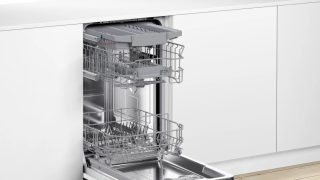 BOSCH SPV4EХ10E съдомиялна машина за вграждане 45 см, E, 9,5л, 10 комплекта, 6 програми, 44dB(B), Silence 41dB, трето чекмедже Vario, R