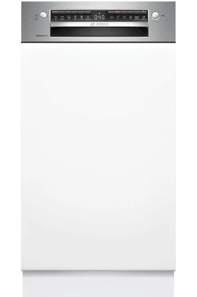 BOSCH SPI1HMS49E съдомиялна за вграждане 45 cm, E, 9,5 литра, 10 комплекта, 6п/5о, 44dB(B), 3-то чекмедже, Rackmatic, HC