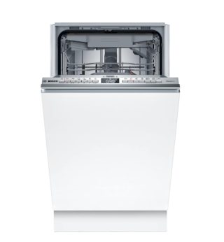 Bosch SPV4EMX17E, SER4, Съдомиялна напълно вградена 45 см, B, EfficientDry, 8,7 л, 10 комплекта, 6 програми/5 опции, 44 dB(C), Silence 43 dB, 3-то чекмедже, Rackmatic, HC