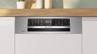 Bosch SPI6EMS21E, SER6, Интегрирана съдомиялна 45 cm, B, EfficiendDry, 8,7 l, 10 комплекта, 44 dB(B), 3-то чекмедже, Rackmatic, HC, вградено осветление
