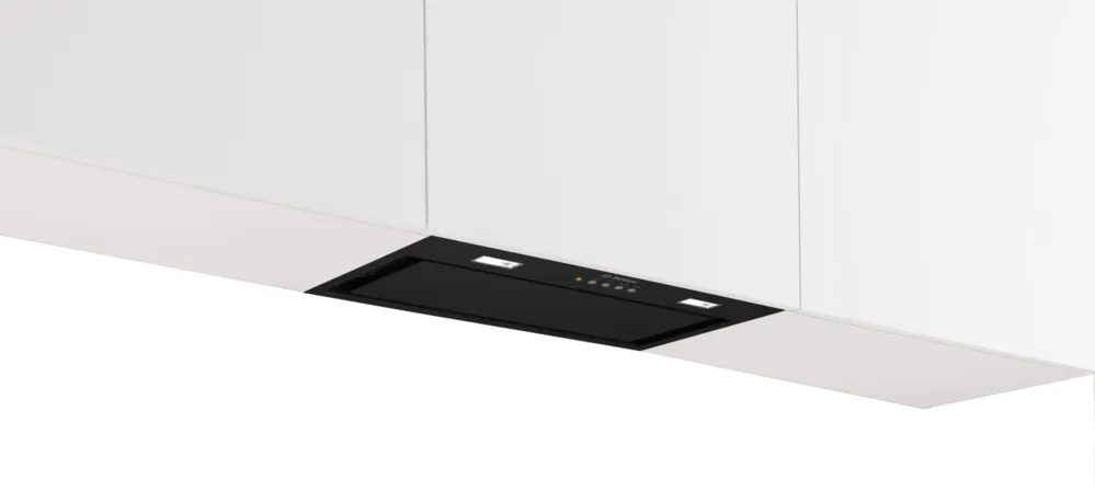 Bosch DLN56AC60, SER6, Каминен аспиратор 52 см B, макс. 645 м3/ч, 66 dB (68 dB макс.), 3+1 скорости, дълбочина 27 см, LED осветление, черен