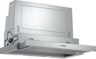Аспиратор Bosch DFS067A51, телескопичен, полувграден, 60 см, енергиен клас A, 399 м3/ч, 53 dB, LED дисплей, сребърен металик