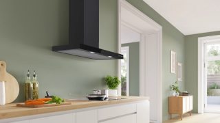 Bosch DWB97DN60 SER6, Аспиратор за стена 90 cm A++, EcoSilenceDrive, макс. 399(699) m³/h, 33+1 скорости, сензорно управление, DirectSelect, Степен на улавяне на мазнини 87,4% (B), Home Connect, препращаща светлина, Матово черен