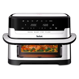 Tefal EY922DE0 Easy Fry DUAL FLEX фритюрник, неръждаема стомана, 9L (2.5kg), 2700W, автоматични програми (7), регулираща се температура, ръчен режим
