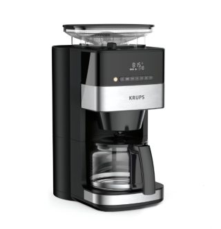 Кафемашина Krups KM832810 Grind & Brew, метална мелачка, 3 степени на смилане, цифров дисплей, таймер, 1.25л