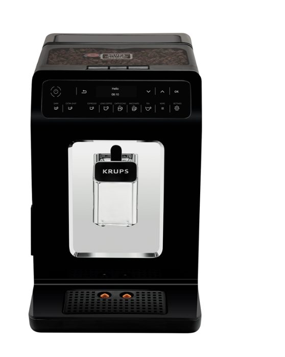 Krups EA890810 Evidence напълно автоматична еспресо машина, 1450W, LED дисплей, резервоар за вода 2.3л, черен/хром