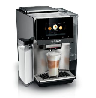 Bosch TQE80703 SER8 напълно автоматична кафемашина VeroBar 19 bar, TFT дисплей 5", Home Connect, до 36 напитки (вкл. Home Connect), Inox фронт, подгряваща поставка за чаши, Aroma Select, ColdBrew, CeramDrive